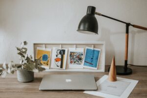 Image of a desk for an article on how to grow your career